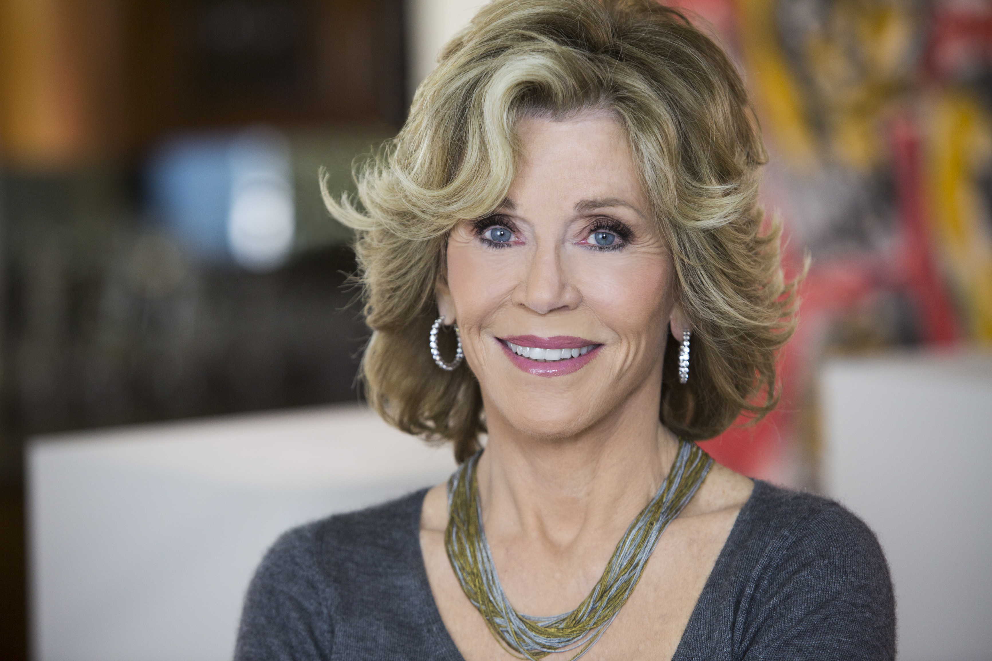 Jane Fonda on the set of PBS documentary series, Makers: Women Who Make America, at her Beverly Hills.
Photo by Nancy Pastor