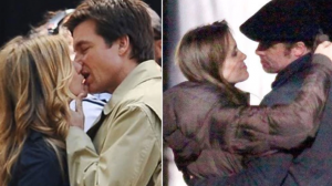 Beso entre Jennifer Aniston y Brad Pitt