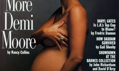 Demi Moore posó junto a portada de hace 30 años