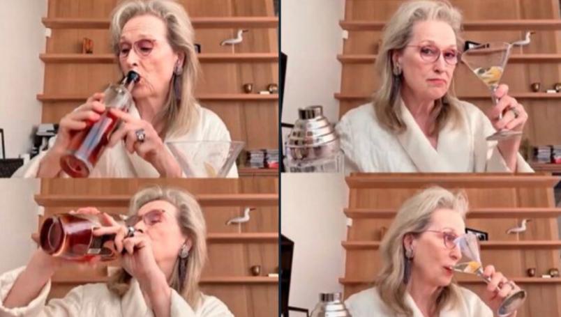 Meryl Streep en cuarentena toma whisky con amigas