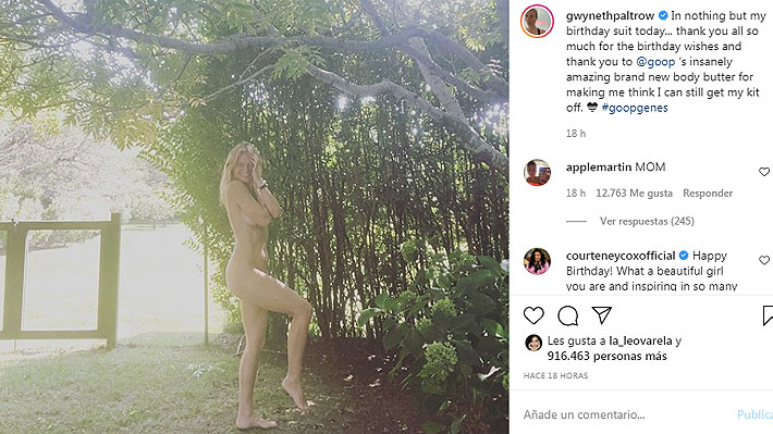Gwyneth Paltrow posó desnuda para celebrar sus 48